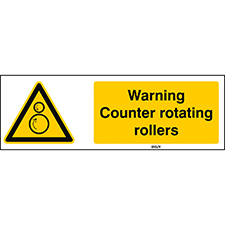 Знак безопасности ISO — Предупреждение, вращающиеся в противоположных направлениях ролики