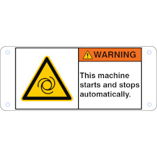 Знак безопасности ISO — машина запускается и останавливается автоматически.