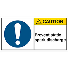 Знак безопасности ISO — предотвращение статического искрового разряда