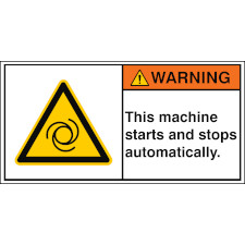 Знак безопасности ISO — машина запускается и останавливается автоматически.