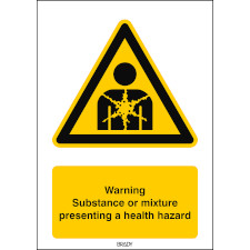 Знак безопасности ISO — предупреждение; Вещество или смесь, представляющие опасность для здоровья