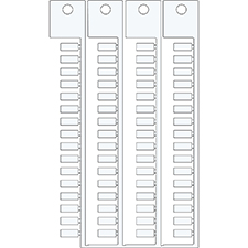 Белая бирка с 4 деревьями 4x10