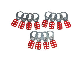 Множители замковые Brady gws805841, сталь с виниловым покрытием, диаметр затвора – 38 мм, 129х40х10 мм, цвет – красный, 12 шт/упак