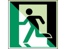 Светящийся в темноте знак безопасности.