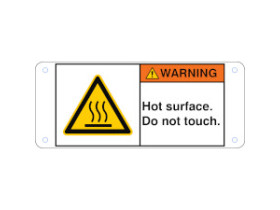 Знак безопасности ISO — Горячая поверхность. Не трогайте.